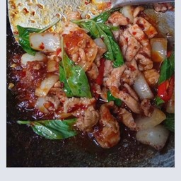 พริกเผาหมูราดข้าว