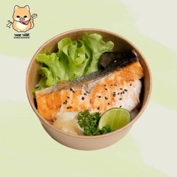 Healthy Salmon Shioyaki Steak Don Oil-Free ข้าวหน้าแซลมอนย่างไร้น้ำมัน