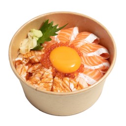 Salmon Twin Belly Don ข้าวหน้าท้องปลาแซลมอนสองสไตล์