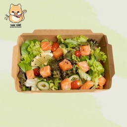 Healthy Salmon Sashimi Salad with Clean Dressing สลัดแซลมอนซาซิมิ น้ำสลัดคลีน