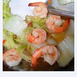 ผักกาดขาวผัดกุ้ง