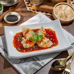 [อร่อยซ่ากับโค้ก] E2 เกี๊ยวกุ้งเสฉวน +  โค้ก ออริจินัล (ขวด)