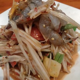 ตำปูปลาร้า-กุ้งดิบ