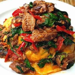 ข้าว +ผัดกระเพราปลากระป๋อง