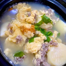 ต้มจืดไข่น้ำ (แบบไม่ทอด) หมูสับ เต้าหู้ไข่