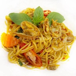 D สปาเก็ตตี้ผัดหอยลายพริกเผา
