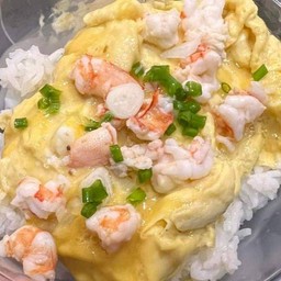 ข้าวหน้าไข่ข้นกุ้งงง