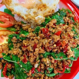 กระเพราหมูสับ(กับข้าว)