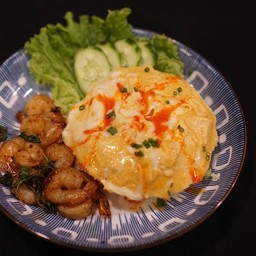 กะเพรากุ้งไข่ข้น