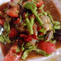 ตำถั่วกุ้งสด
