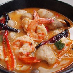 ต้มยำน้ำข้น หมึกกับกุ้ง