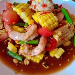 เหลาข้าวโพด กุ้งสุก