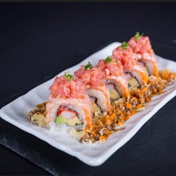 Salmon Tuna Spicy Roll โรลแซลมอนทูน่าสับ