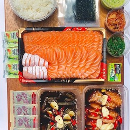 SET ซาชิมิ 500 กรัม+มอนดองเกาหลี+กุ้งดองเกาหลี+ข้าว