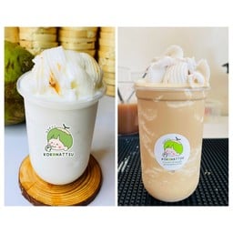 มะพร้าวปั่น ( ไม่ใส่นม ) คู่ กาแฟมะพร้าวนมสดปั่น