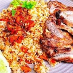 ข้าวผัดน้ำพริกกากหมู+คอหมูทอดเกลือ