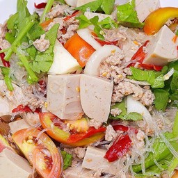 Glass Noodle Salad With Minced Pork And Vietnamese Sausage