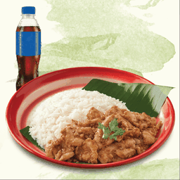 ข้าวไก่ทอดกระเทียม+น้ำอัดลมสีดำ 300 มล.