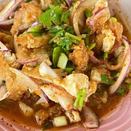 ยำไก่แซบ กับข้าว