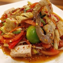 ตำหมูยอกุ้งสด