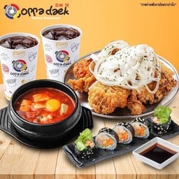 ไก่ซาวครีมออเนียน+ซุปกิมจิ+คิมบับไส้กรอก+เป๊ปซี่2แก้ว