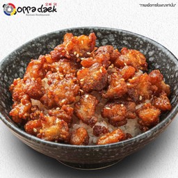 ข้าวหน้าเอ็นข้อไก่ทอดซอสการ์ลิค