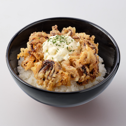 ข้าวหน้าหนวดปลาหมึกทอดซอสนัมบัง