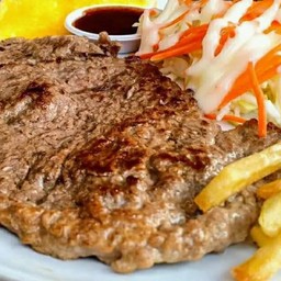 สเต็กเนื้อนุ่ม + แป็บซี่ (โปรโมชั่น)