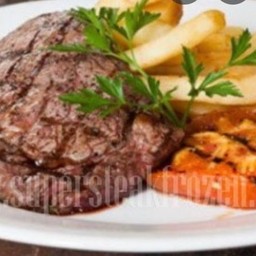 สเต็กเนื้อริบอาย + แป็บซี่  (โปรโมชั่น)