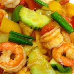 ผัดเปรี้ยวหวานกุ้ง