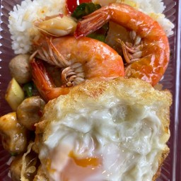 ข้าวผัดต้มยำกุ้ง+ไข่ดาว