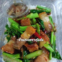 ผัดคะน้าราดข้าว