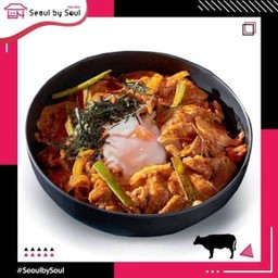 ข้าวหน้าเนื้อวากิวผัดกิมจิ