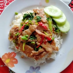 กระเพาหมูชิ้น