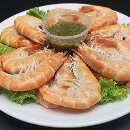 กุ้งขาวลวกจิ้ม หรือ ย่าง