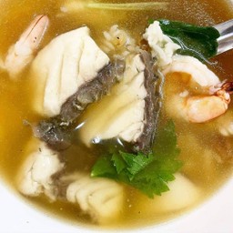 ข้าวต้มกุ้ง+ปลากะพง