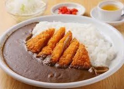 กระหรี่กุ้งทอดราดข้าว