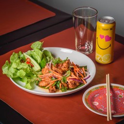 ยำไก่คาราเกะ+สิงห์เลม่อน