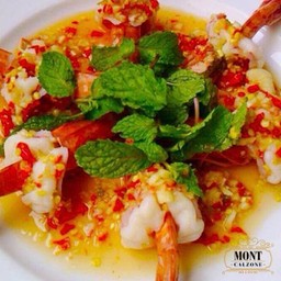 กุ้งนึ่งมะนาว