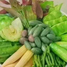 ชุดผักรวม ผักสด ผักลวก ปริมาณ400กรัม