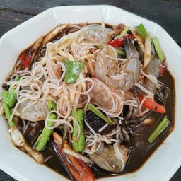ตำขนมจีนกุ้งสดปลาร้า