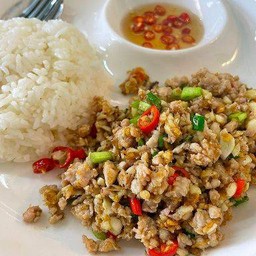 ข้าว+หมูสับคั่วพริกเกลือ