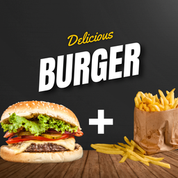 เบอร์เกอร์ไก่ + เฟรนฟราย