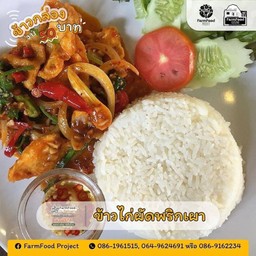 ข้าวไก่ผัดพริกเผา