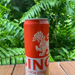 Singha red lemon soda