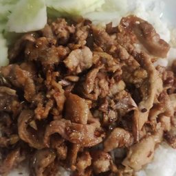 ข้าวราดทอดกระเทียมหมู