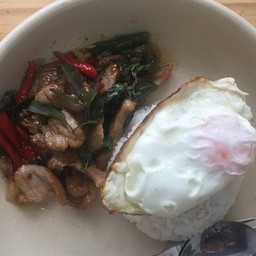 กระเพราหมู+ไข่ดาว