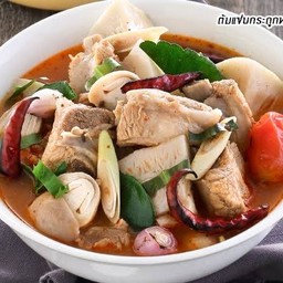 ต้มแซ่บหมูกับเห็ด