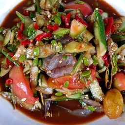 ตำแตงกุ้งสดปูปลาร้า