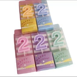 เทียนเลข 2 พาสเทล